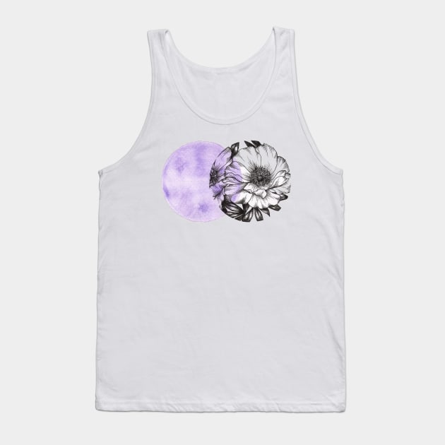 Purple Abstract Peonies Tank Top by Akbaly